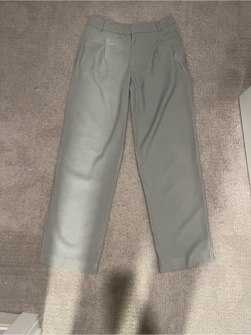 MNG Women’s Straight Trousers in Light Green